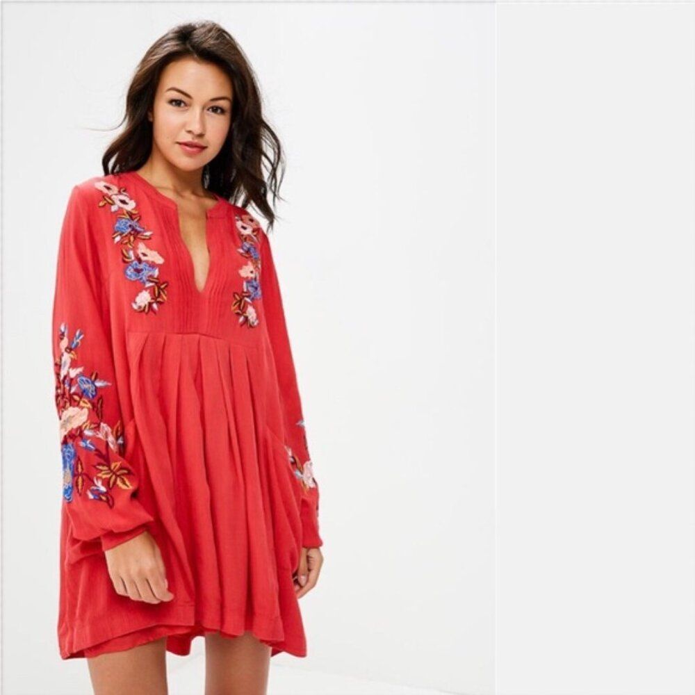 Free People Mia Embroidered Mini Dress